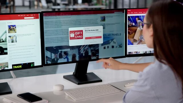 Woman Annoyed By See Endless Popup Ads