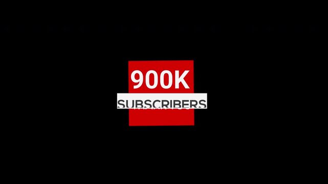 900k Subscribers Thank You Banner Animation Alpha Channel