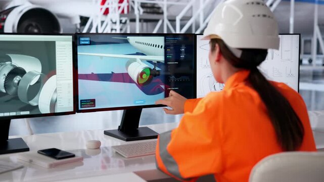 Skilled Aerospace Engineer Inspects Aircraft