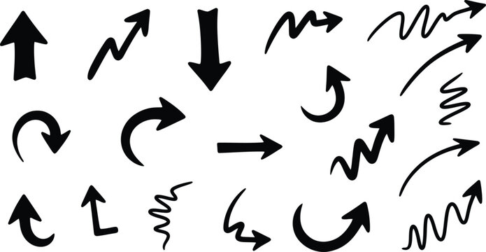 Black Arrows on White Background