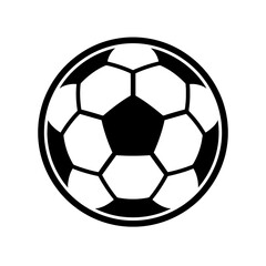 Fototapeta premium Classic Soccer Ball Icon Vector Illustration, Football Ball Graphic Symbol, Minimal Sports Design for Logo, Sticker, T Shirt, Print Use 