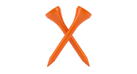 Two Orange Golf Tees Crossed