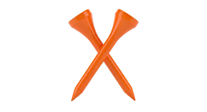 Two Orange Golf Tees Crossed