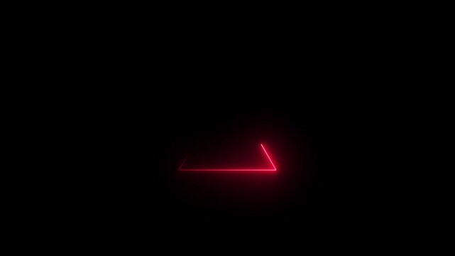 Glowing neon triangle on alpha channel on black background