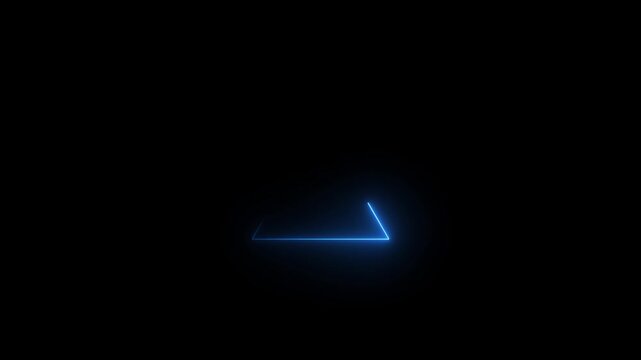 Glowing neon triangle on alpha channel background.4k video