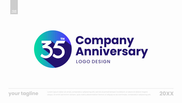35th company anniversary circle logo mark banner template