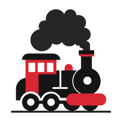 Steam train engine with smoke retro transport © MdHabibur