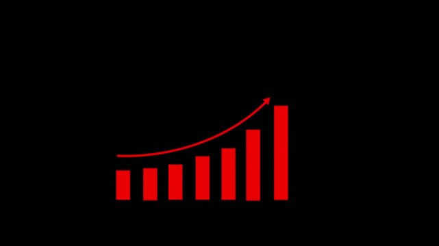 Business growth concept in graph chart showing marketing sales profit increasing to future target . growing business concept. Clean Hi-tech style technology chart with a grid. 