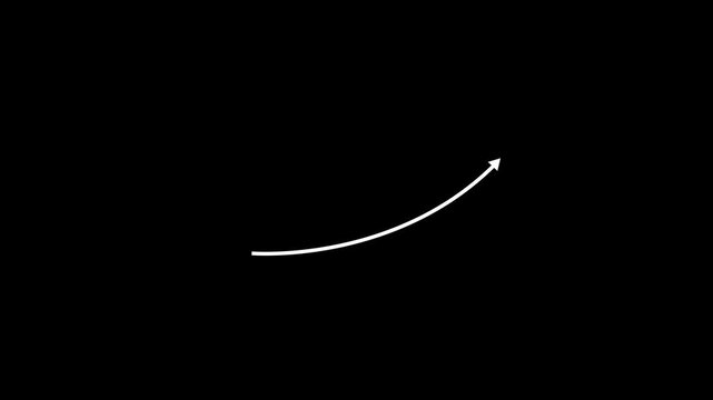 Abstract arrow business graph icon animation background &ndash; Business Success Rising Arrow Moving Up on Black Background 4K Loop