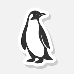 Obraz premium Penguin Icon sticker isolated on gray background