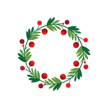 Botanical wreath made of simple pine branches rustic decoration