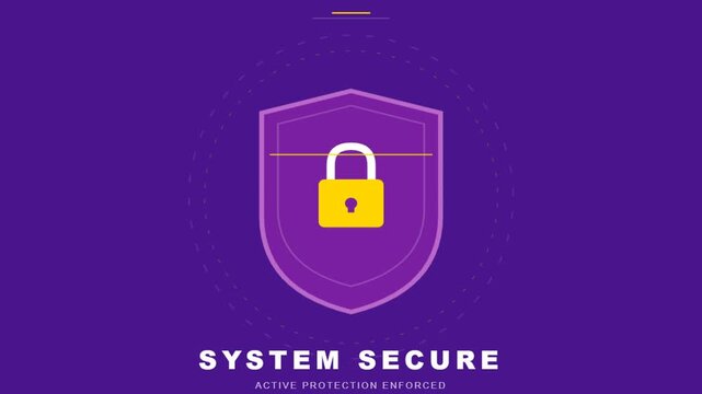 System Secure Protection and Security Lock Shield Illustration