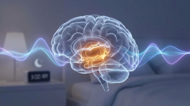 Brain activity visualization during sleep with brainwaves and bedside clock