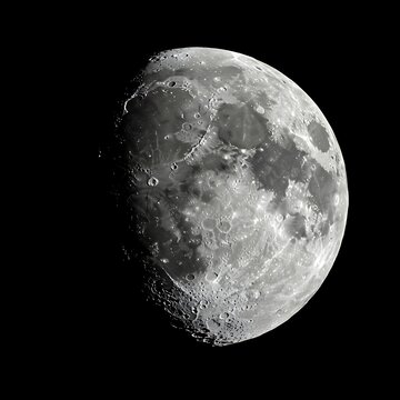 Lunar Majesty: Half-lit Moon's Craters