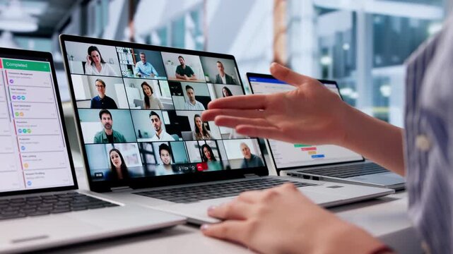 Person Joining Virtual Business Meeting