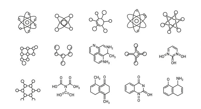 Collection of chemical molecular structures and formulas.