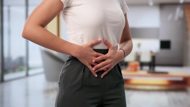 Young Person Experiencing Stomachache From Inflammation