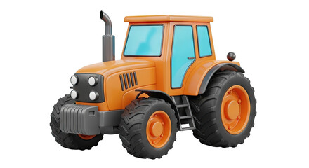 Obraz premium Stylized Orange Tractor