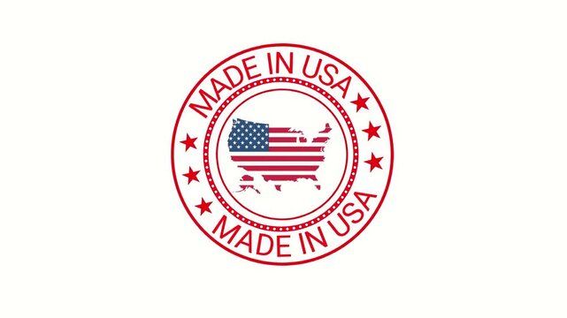 A 4K Made in USA quality seal featuring the American flag inside a circular badge, ideal for product labeling, branding, packaging, manufacturing visuals, and authenticity or origin‑focused content.