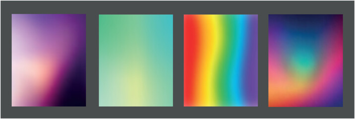 Fototapeta premium Four vertical gradient panels a spectrum of color and light