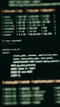 Command-line interface with a running SQL database query