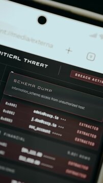 Breach Activity, Schema Dump, system shows unauthorized access to the database