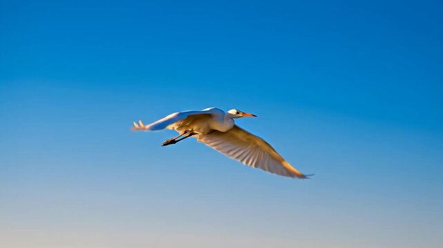 A majestic bird with outstretched wings soars gracefully through a vast clear blue sky a symbol of freedom and natural beauty