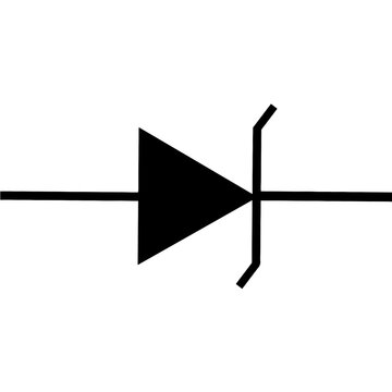 Zener diode forward biased solid icon vector isolated