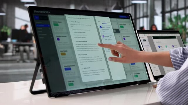 Project Manager Organizing Digital Documents Using Secure Workflow Software