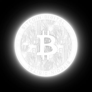 Moneta Bitcoin stilizzata illuminata su circuito digitale scuro, simbolo di criptovalute, blockchain, sicurezza informatica e finanza tecnologica. Ideale per temi fintech e innovazione.