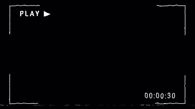 Play text VHS video tape recording glitch effect