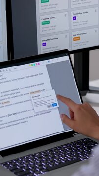 Editor Carefully Reviews And Corrects Text