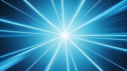 Obraz premium A bright light shines with blue rays on a dark background on transparent background