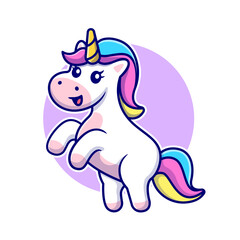 Fototapeta premium Cute Unicorn Standing Cartoon