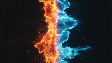 Fototapeta premium A vibrant illustration of fire and ice