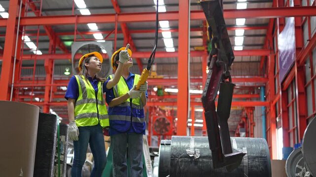 Safety training session for factory workers manufacturing facility instructional content industrial environment collaborative viewpoint