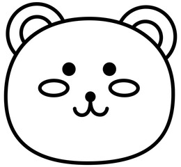 Fototapeta premium Outline of Kawaii sticker. Cute Stiker and Emotion. Cute Hand Drawn Elements. Line art style.