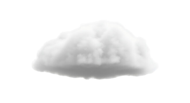 Fluffy white cumulus cloud floating in a clean void, ethereal soft cotton mist puff isolated against a solid pale backdrop for creative design and atmospheric composite elements
