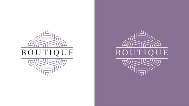 Modern hexagonal line art logo for luxury boutique, jewelry shop, and premium fashion brand identity