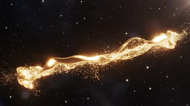 Glowing Yellow Streak Across Space.