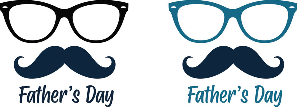 Celebrate father's day stylish glasses and mustache graphic for dad happy father's day