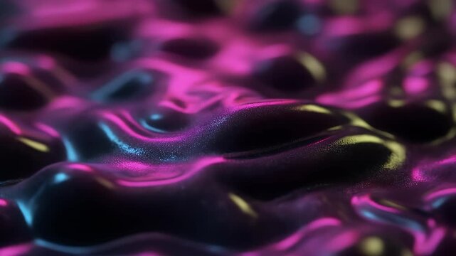 Close-Up of Rubbery Slime Texture Stretching and Wobbling in Macro View &ndash; Neon Gradient Highlights, Abstract Motion, Glossy Surface, Modern Visual Design