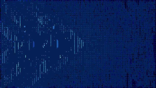 Abstract digital pattern of blue lines and dots resembling a matrix or code