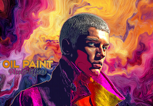 Colorful Oil Paint Photo Effect Mockup
