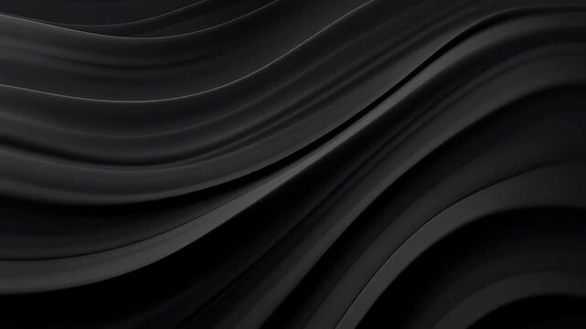 Charcoal Black Grain with Layered Gradient Waves Flowing Diagonally, Smooth Organic Morphing Abstract Motion
