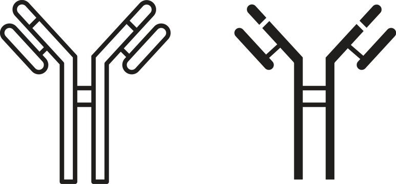 Antibody icon collection. Minimal icon and symbol