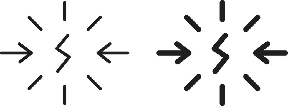 Conflict icon collection. Minimal icon and symbol