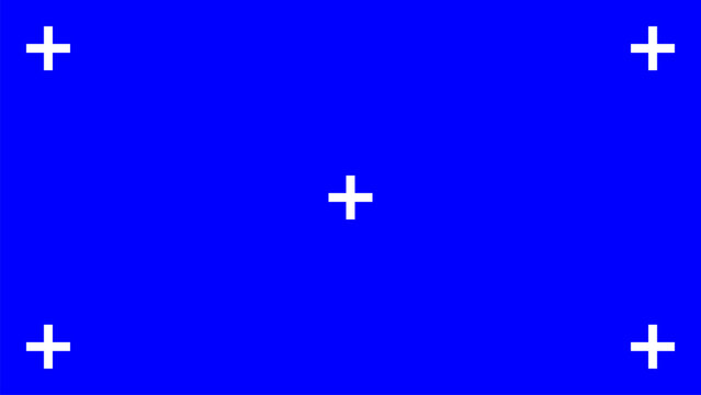 Blue screen with chroma key tracking points for video compositing and visual effects