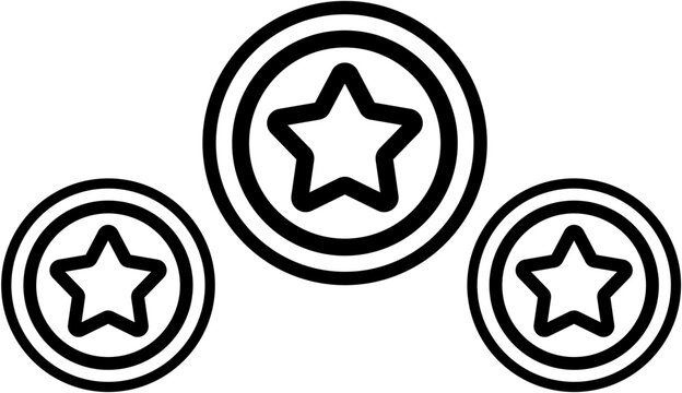 Three star icons in circles