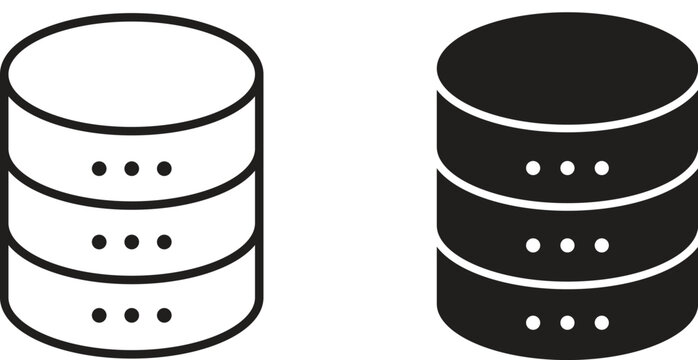 Cylinder database icon collection. Minimal icon and symbol